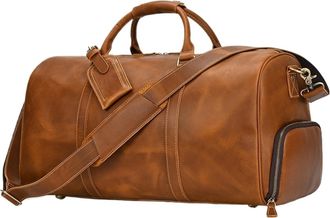 Generic Compatible For Men Women Travel Bag On Luggage Shoulder Male Female Weekend Duffle(Light Brown(55cm))