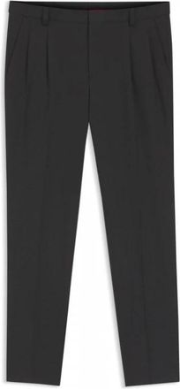 HUGO BOSS Extra-slim-fit Pantalon van Twill met Wolmix - Heren - Nette broeken - Zwart - M - Wol - Broeken