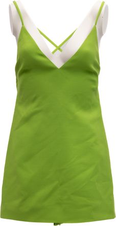 Valentino Garavani Neon Green Open Back Womens Dress
