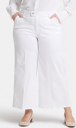 NYDJ Mona High Waist Ankle Wide Leg Trouser Jeans in Optic White at Nordstrom Rack, Size 14W