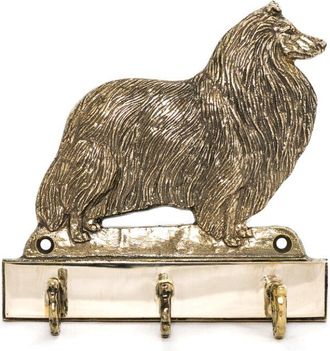 OEM Pastor Escoc&eacute;s, Collie: Colgador De Llaves Con Perro, Soporte De Lat&oacute;n Para Accesorios De Perros, Elegante Decoraci&oacute;n De Pasillo De Art-dog