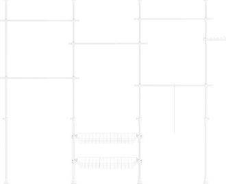 SoBuy Sobuy Perchero De Pie Con 2 Estantes Blanco 331,8x37x295cm Funcional Kls04-ii-w