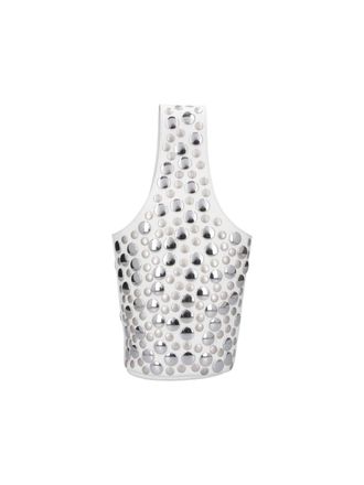 Khaite White Livia Small Studs Leather Tote