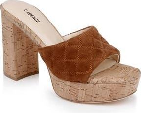 L'agence Gabriell Platform Slide Sandal in Buckskin Suede at Nordstrom Rack, Size 11