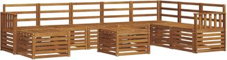 vidaXL Conjunto De Sof&aacute;s De Exterior 9 Uds. Natural Vidaxl