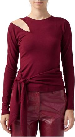 Federica Tosi Top de Punto con Lazada - Tops - Mujer - Rojo - M