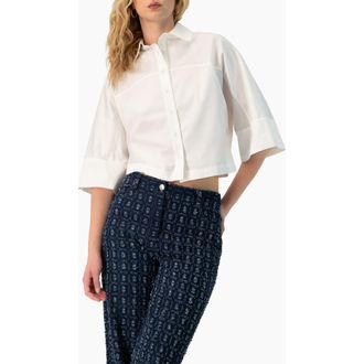 Ivonne Dolman Sleeve Wide Shirt in White at Nordstrom, Size 10