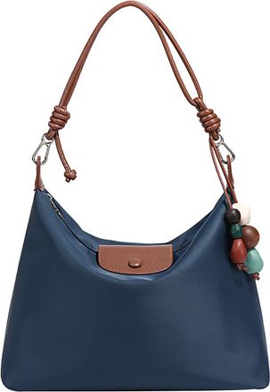 Generic Womens Nylon Shoulder Bag, Casual Crossbody Bag, Soft Tote Bag, Detachable Pendant Detail, Adjustable Shoulder Straps, Applies to Everyday Travel (Blu