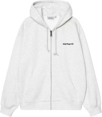 Carhartt Work in Progress Hooded Archive Lines Jacket - Heren - Vesten met rits - Grijs - XL - Katoen - Hoodies & sweatvesten