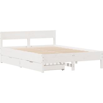 vidaXL Vidaxl - Estructura De Cama Sin Colch&oacute;n Madera De Pino Blanca 140x200 Cm