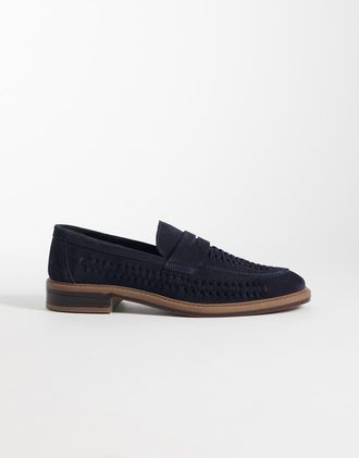 Asos Mocassini college in camoscio blu navy