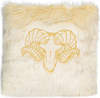 MX HOME Cojin imitación piel blanco