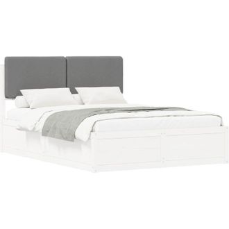vidaXL Bed Frame with Upholstered Headboard Taupe 200 x 200 cm vidaXL