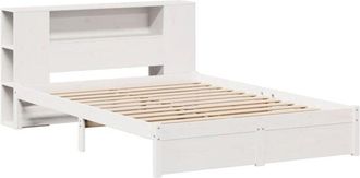 vidaXL Bookcase Bed without Mattress White 140x190cm Solid Wood Pine Vidaxl