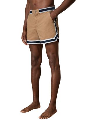 Reiss Baller Stripe Tape Hem Swim Trunk