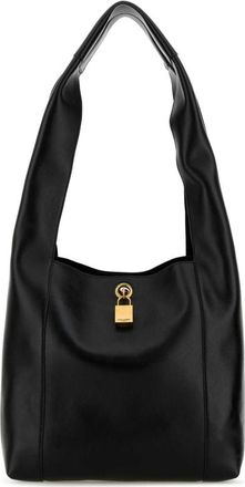 Saint Laurent Black Leather Tanger Shopping Bag