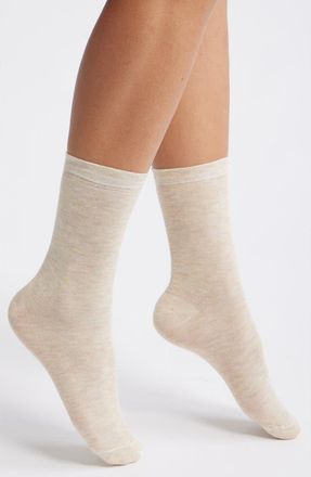 Nordstrom Lightweight Crew Socks in Taupe Heather at Nordstrom, Size 9