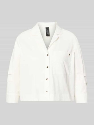 Marc Cain Bluse mit Reverskragen und 3/4-Arm in Offwhite, Gr&ouml;&szlig;e 34