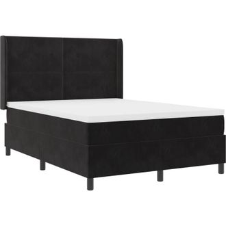 vidaXL vidaXL Box Spring Bed with Mattress Black 140x190 cm Velvet
