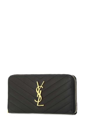 Saint Laurent Womens Black Leather Wallet 1000 Calf Skin Portafogli