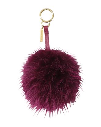 Fendi Pre-owned Womens Pom Pom Bag Charm in Purple Fur - One Size