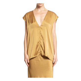 Rick Owens Sleeveless Tops, female, Yellow, Size: 2XS Dylan Top