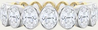 HauteCarat 18K Oval Cut Bezel Lab Grown Diamond Eternity Band, 7.5tcw