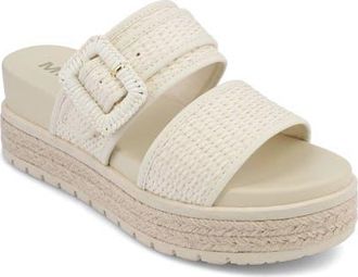 Mia Kylian Espadrille Platform Wedge Slide Sandal in Bone at Nordstrom, Size 7.5
