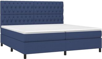 vidaXL Vidaxl - Cama Box Spring Con Colch&oacute;n Tela Azul 200x200 Cm