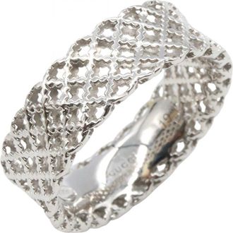 Gucci Silver White Gold (18K) Band Ring (Pre-Owned)