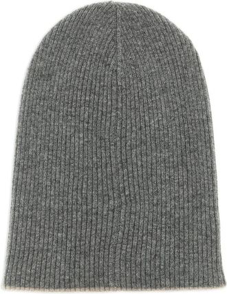 Brunello Cucinelli Reversible Ribbed Cashmere Beanie Hat