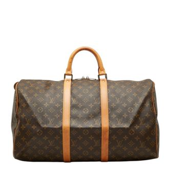 Louis Vuitton Brown Pvc Leather Boston Bag (Pre-Owned)