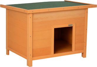 OEM Caseta Para Perro De Exterior Con Tejado Abatible Y Patas Antideslizantes Para Interior Y Exterior 82x58x58 Cm Natural