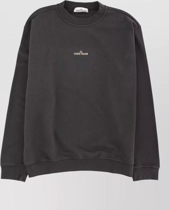 Stone Island crew neck long sleeve ribbed sweater