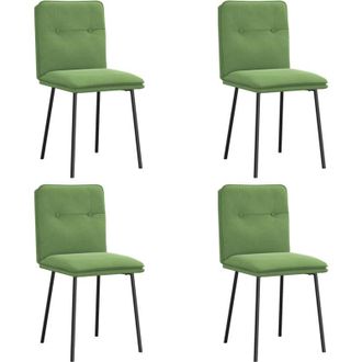 vidaXL Sedie da Pranzo 4 pz Verde Chiaro in Velluto Vidaxl