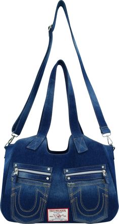 True Religion Horseshoe Stitch DARK DENIM Satchel