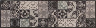 vidaXL Alfombra De Cocina Mosaico Negro 150 X 45 Cm 100% Poliamida Vidaxl