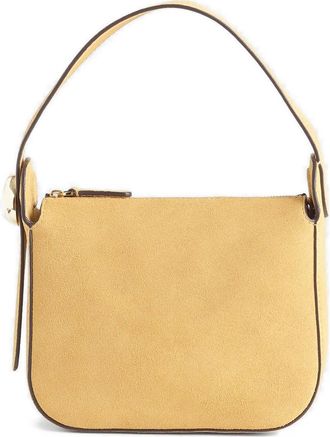 Madewell The Sculpted Metal Wristlet Suede Handbag in Dried Straw at Nordstrom Rack