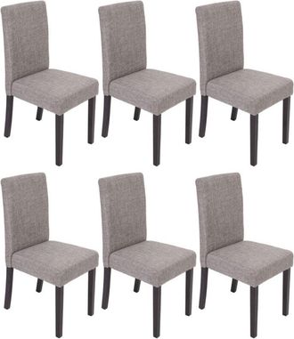 Hhg Hhg - Nunca Usado] Lote De 6 Sillas De Comedor Silla De Cocina Littau, Textil, Gris, Patas Oscuras