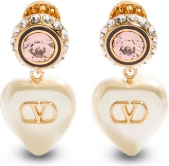 Valentino Garavani Golden VLogo Signature Drop Earrings