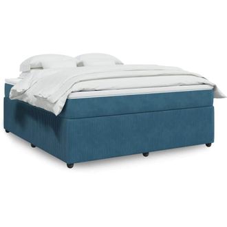 vidaXL Vidaxl - Cama Box Spring Con Colch&oacute;n Terciopelo Azul Oscuro 180x200 Cm