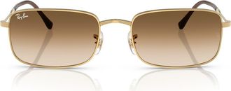 Ray-Ban 56mm Gradient Rectangle Sunglasses in Gold Flash at Nordstrom