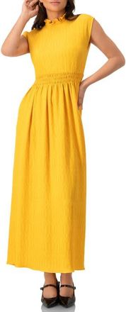 Ivonne Sleeveless High Neck Long Dress in Yellow at Nordstrom, Size 10