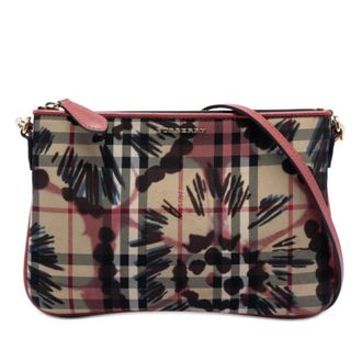 Burberry Pre-owned Burberry Haymarket Check Peony Rose Crossbody Ladies DOJCEE0FXTPSSUQH