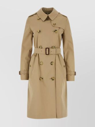 Burberry belted cotton trench coat with details