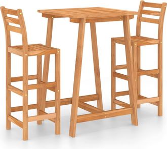 vidaXL Mesa Y Sillas De Bar Para Jard&iacute;n 3 Pzas Madera Maciza De Acacia Vidaxl