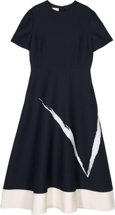 Valentino Garavani midi dress - women - Silk/Recycled Silk/Virgin Wool - 40 - Blue