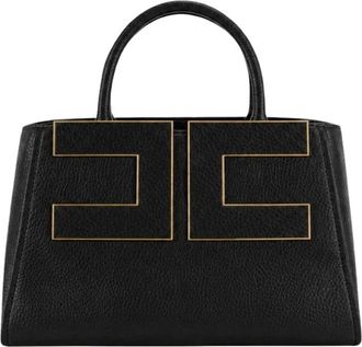 Elisabetta Franchi Bolso Tote con Logo - Bags - Mujer - Negro - ONE SIZE