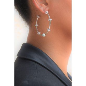 Liza Schwartz Bridget Large Hoop Earrings in Silver at Nordstrom Rack
