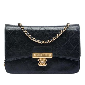Chanel Pre-owned Wallet on Chain - Dames - Pre-owned - Zwart - Maat: ONE Size Leer